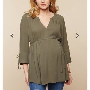 Motherhood Maternity Tie Sleeve Maternity Top
